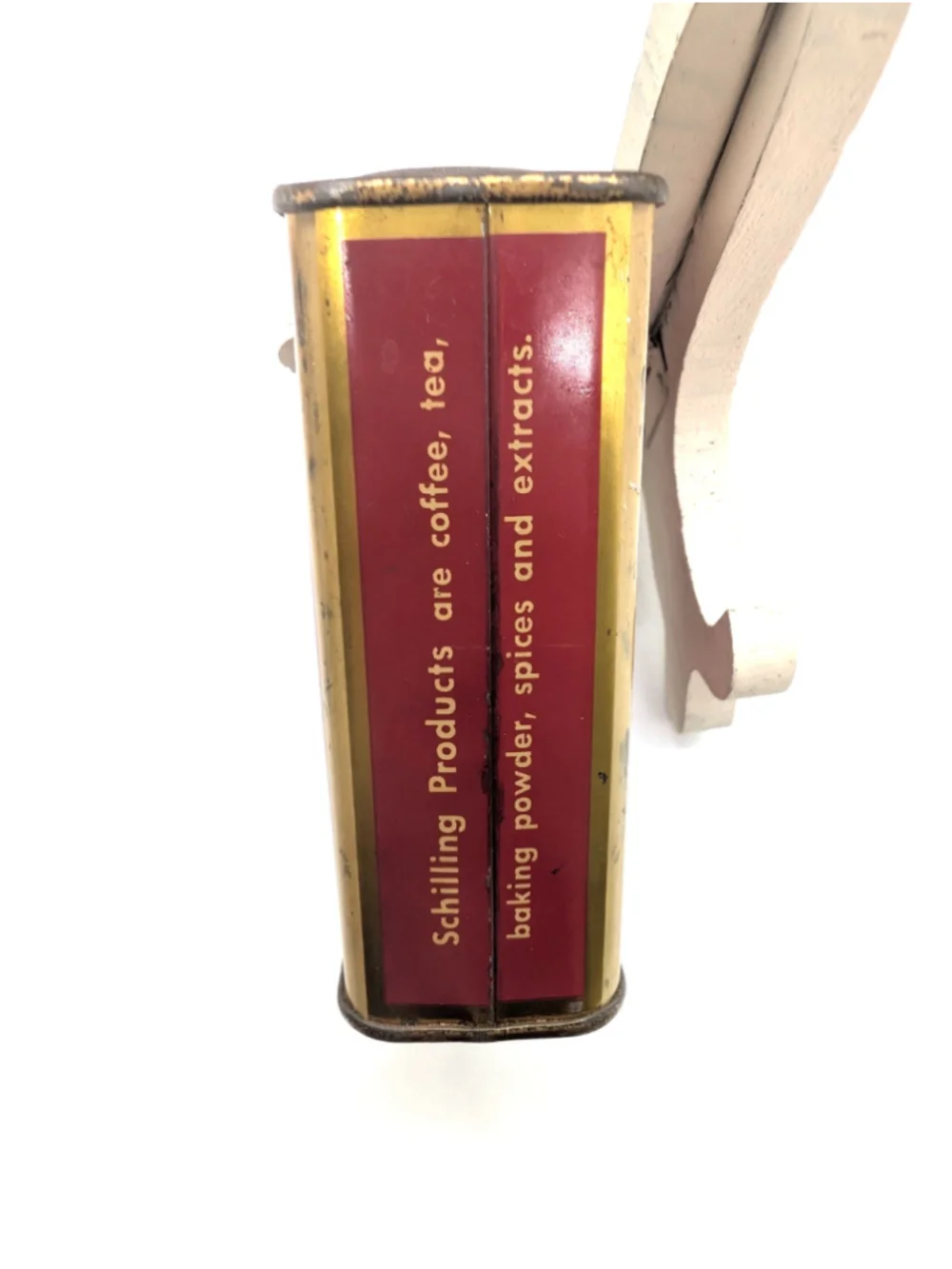 Vintage A. Schilling & Co Allspice Spice Tin - Gold Top & Bottom - 2 oz